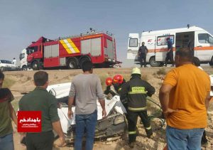 واژگونی پژو روآ در جاده استهبان، یک مصدوم به همراه داشت