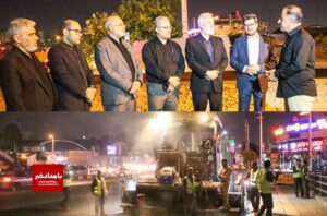 بررسی میدانی پروژه تعریض پل سلمان فارسی در چهاردهمین بازدید شبانه مدیریت شهری شیراز