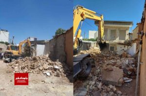 تملک و بازگشایی معبر در محله مهدی آباد در راستای اجرای طرح محرومیت زدایی