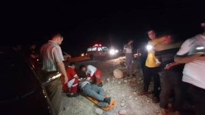 واژگونی ساینا در جاده رستم با ۲ مصدوم