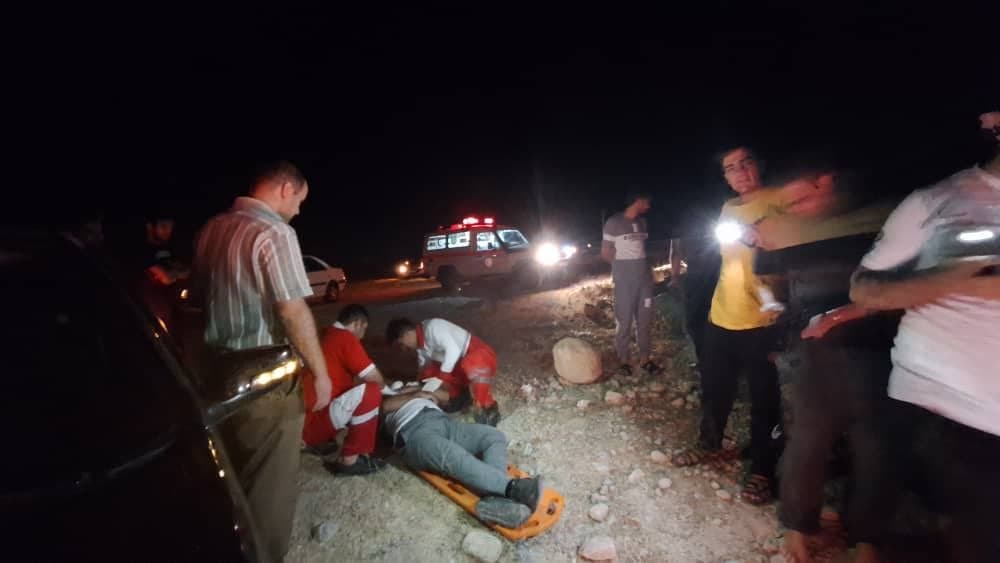 واژگونی ساینا در جاده رستم با ۲ مصدوم