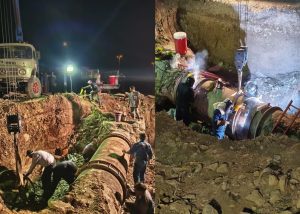 اقدام جهادی آب منطقه‌ای فارس در تعمیر خط یک آبرسانی به شیراز